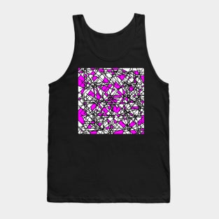 Pink 80s Memphis Shards Abstract Postmodern Scribble Art Pattern Tank Top